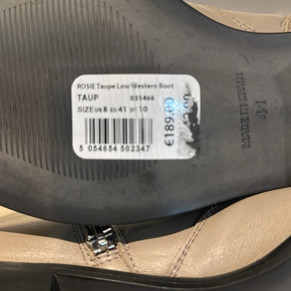 NWT Mint Velvet Rosie Taupe Low Western Boot, size 41, US 10 - Picture 5 of 5